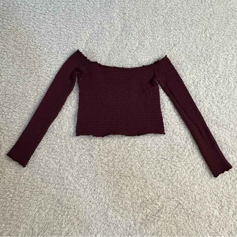 Free People Intimately Textured Long sleeve Crop Shirt - M/L